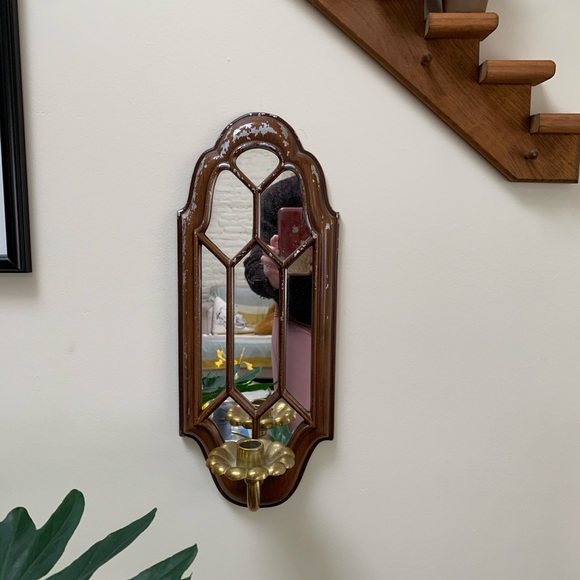 Vintage mirrored candle holder